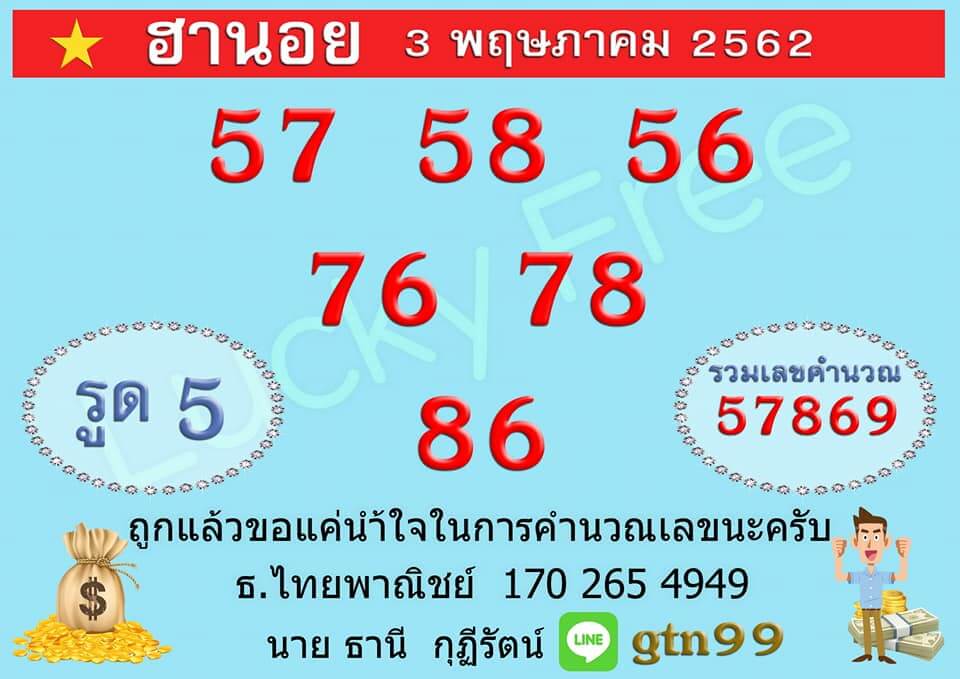 หวยฮานอย 3/5/62