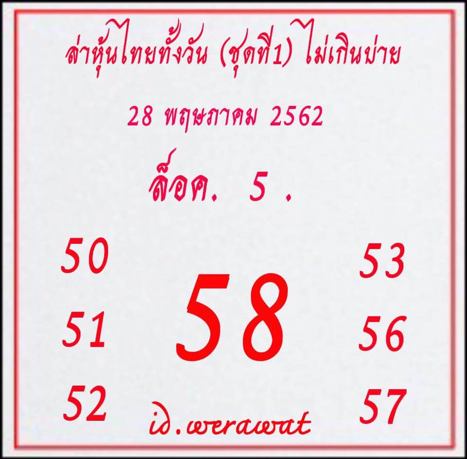 หวยหุ้น 28/5/62 4