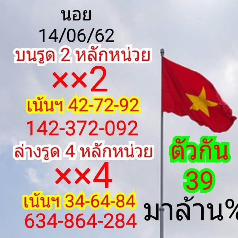 หวยฮานอย 14/6/62 1