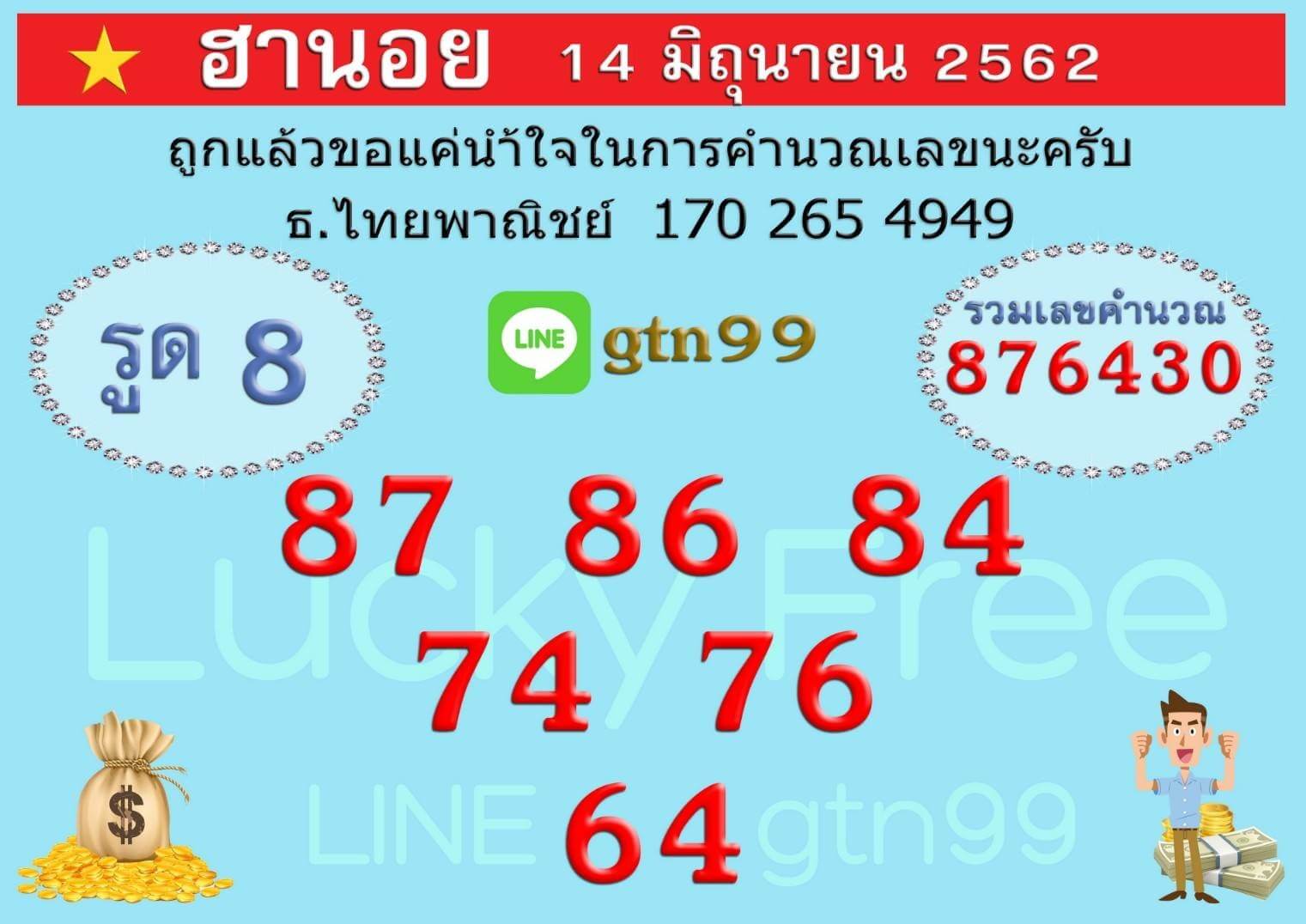 หวยฮานอย 14/6/62 6