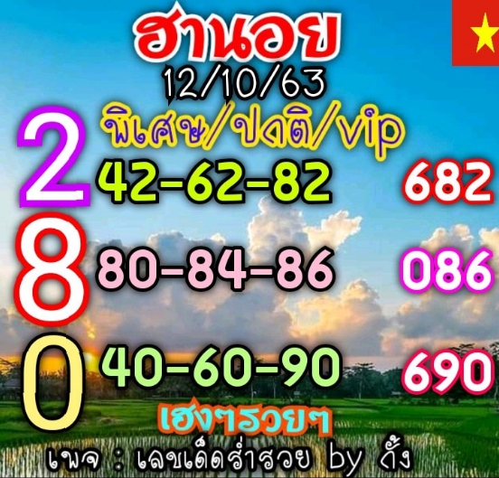 หวยฮานอย 12/10/63 ชุดที่ 2