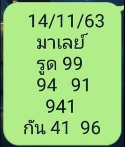 หวยมาเลย์ 14/11/63 ชุดที่ 11