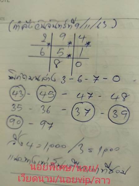 หวยลาว 9/11/63 ชุดที่ 1