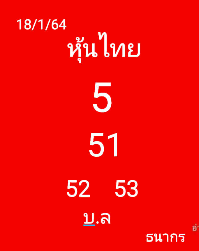 หวยหุ้น 18/1/64 ชุดที่ 4