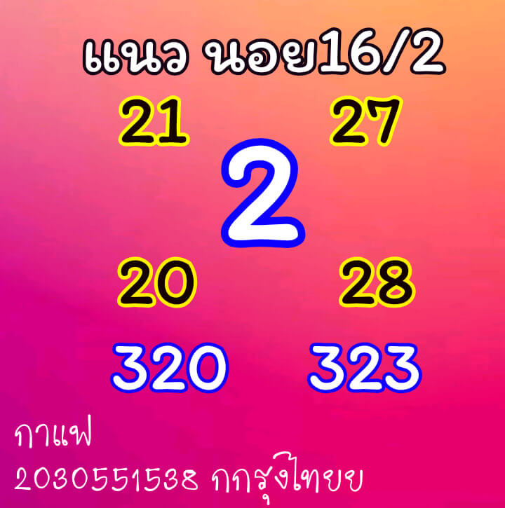 หวยฮานอย 16/2/64 ชุดที่ 2