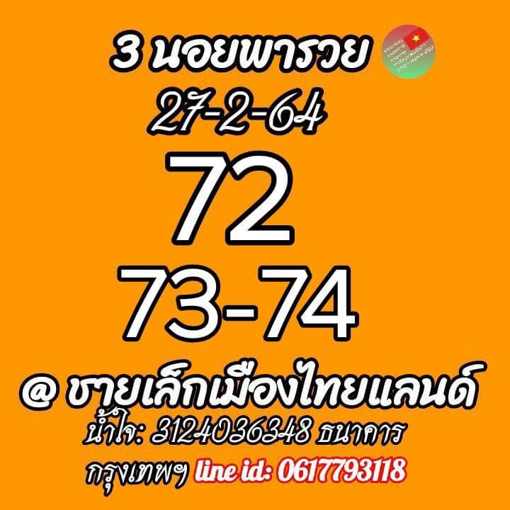 หวยฮานอย 27/2/64 ชุดที่ 11