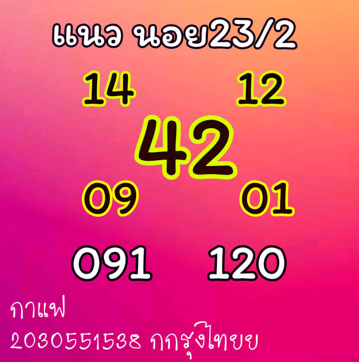 หวยฮานอย 23/2/64 ชุดที่ 1