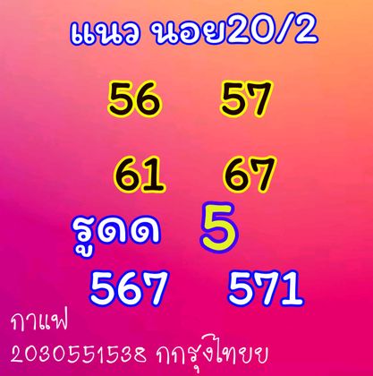 หวยฮานอย 20/2/64 ชุดที่ 3