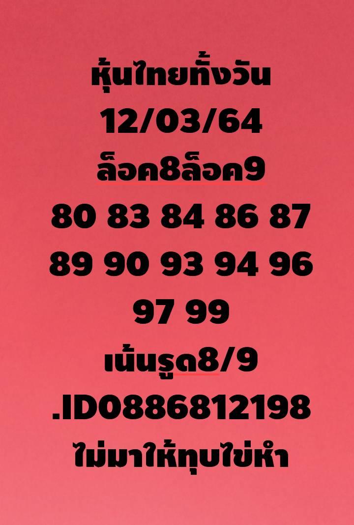 หวยหุ้น 12/3/64 ชุดที่ 8