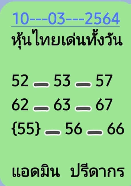 หวยหุ้น 10/3/64 ชุดที่ 3