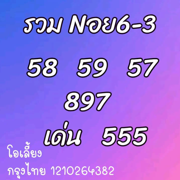 หวยฮานอย 6/3/64 ชุดที่ 6