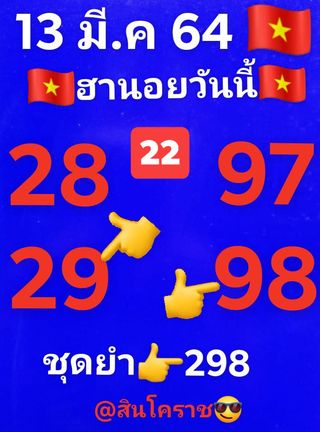 หวยฮานอย 13/3/64 ชุดที่ 7