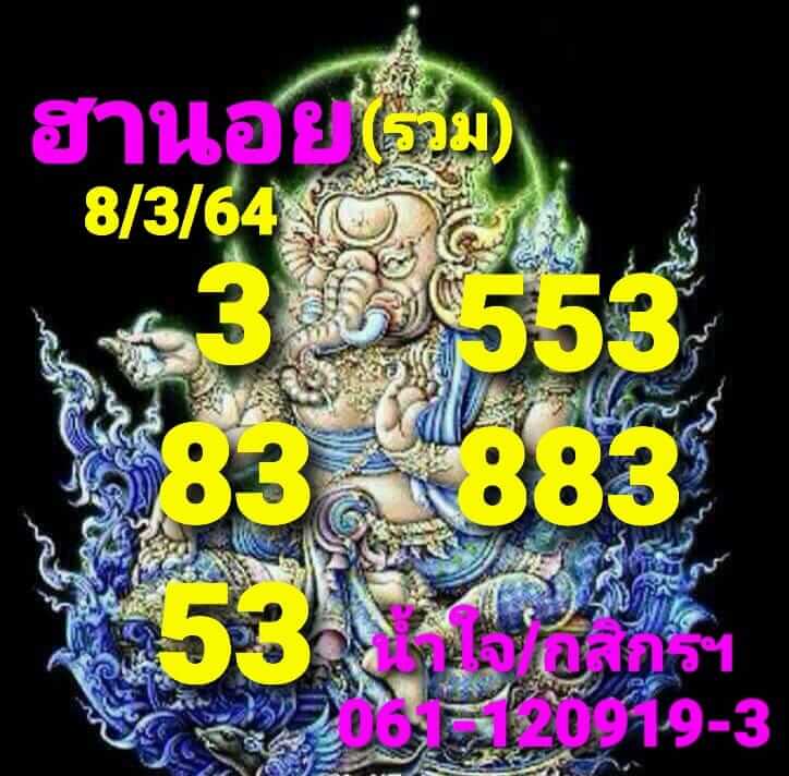 หวยฮานอย 8/3/64 ชุดที่ 12