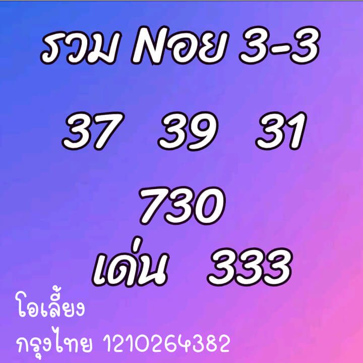 หวยฮานอย 3/3/64 ชุดที่ 9