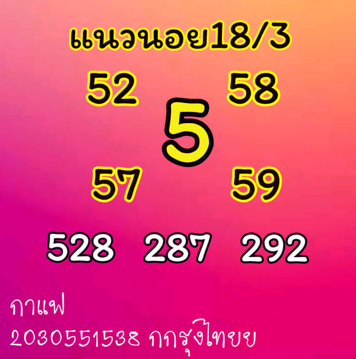 หวยฮานอย 18/3/64 ชุดที่ 10