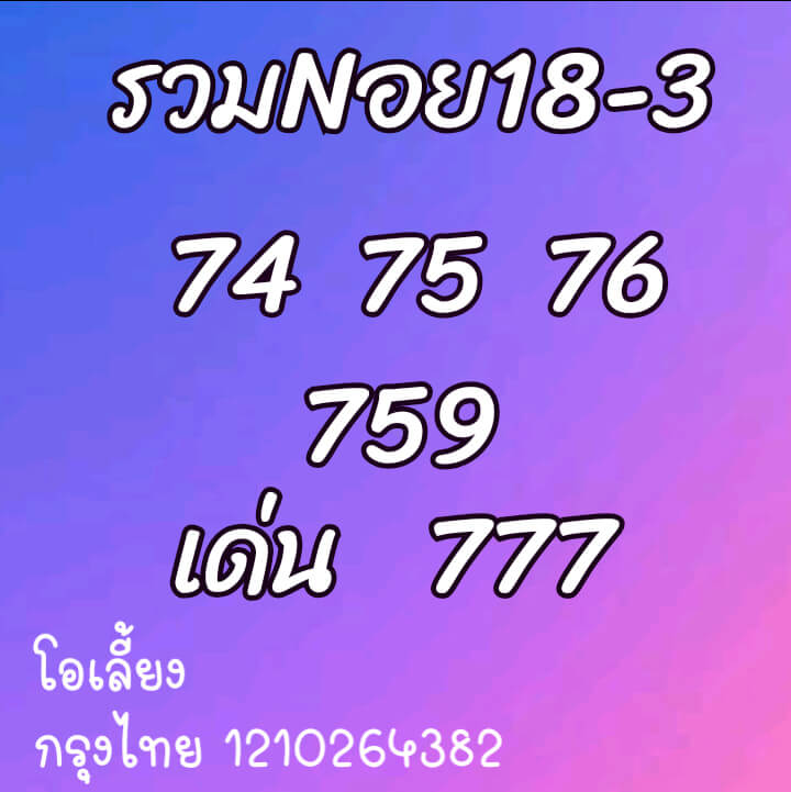 หวยฮานอย 18/3/64 ชุดที่ 11