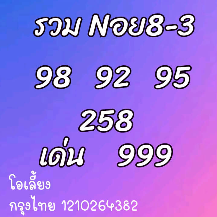 หวยฮานอย 8/3/64 ชุดที่ 1