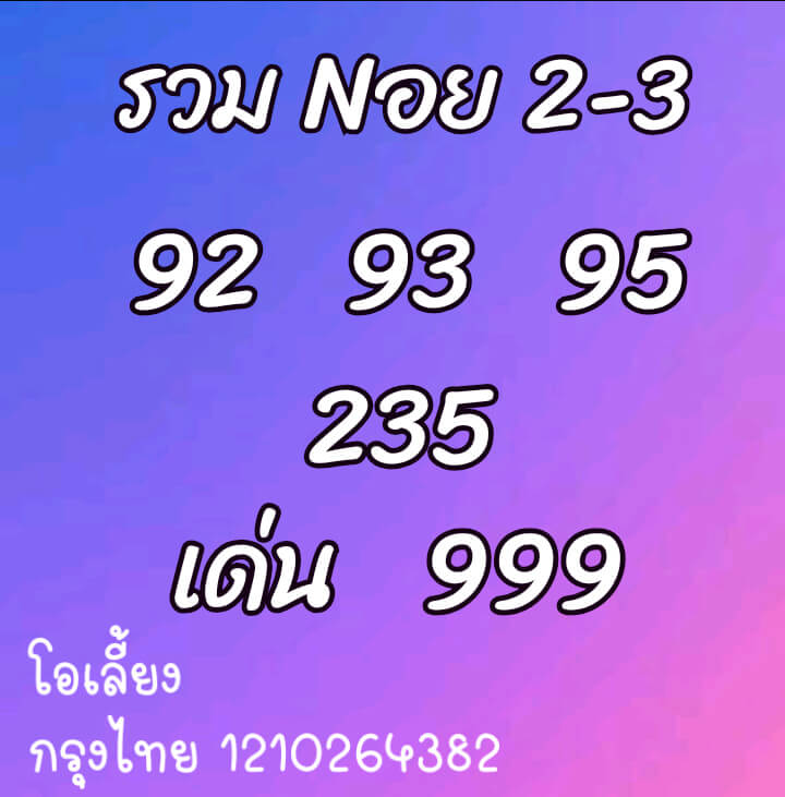 หวยฮานอย 2/3/64 ชุดที่ 2