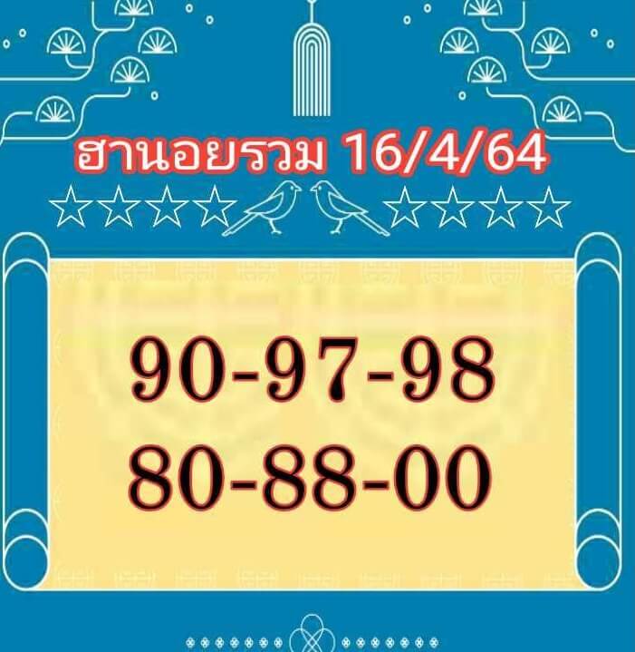 หวยฮานอย 16/4/64 ชุดที่ 1