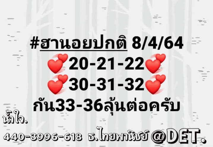 หวยฮานอย 8/4/64 ชุดที่ 5