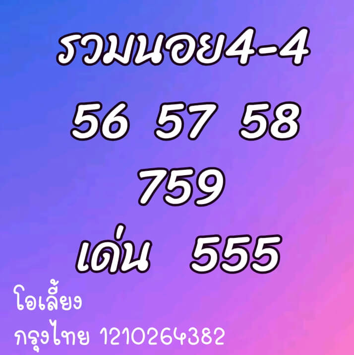 หวยฮานอย 4/4/64 ชุดที่ 1