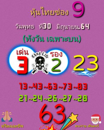 หวยหุ้น 30/6/64 ชุดที่ 6