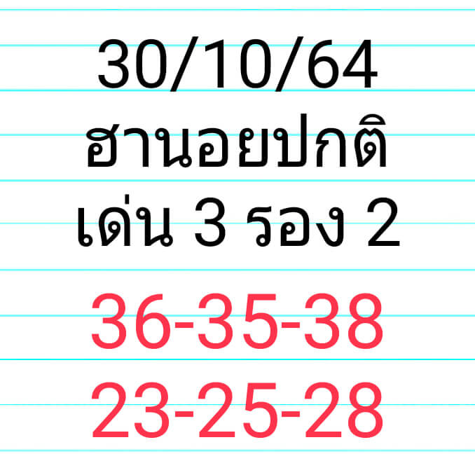 หวยฮานอย 30/10/64 ชุดที่ 9