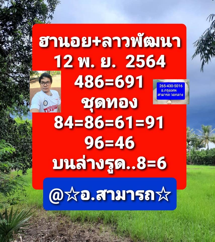 หวยฮานอย 12/11/64 ชุดที่ 2