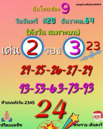 หวยหุ้น 20/12/64 ชุดที่ 10