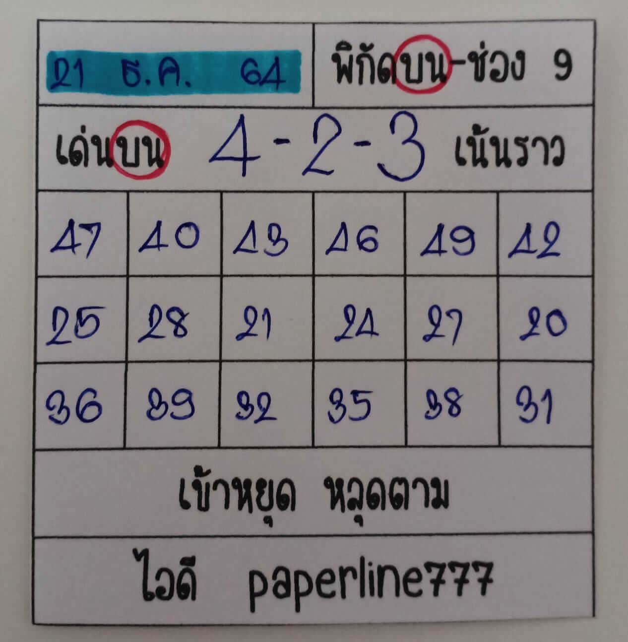 หวยหุ้น 21/12/64 ชุดที่ 10