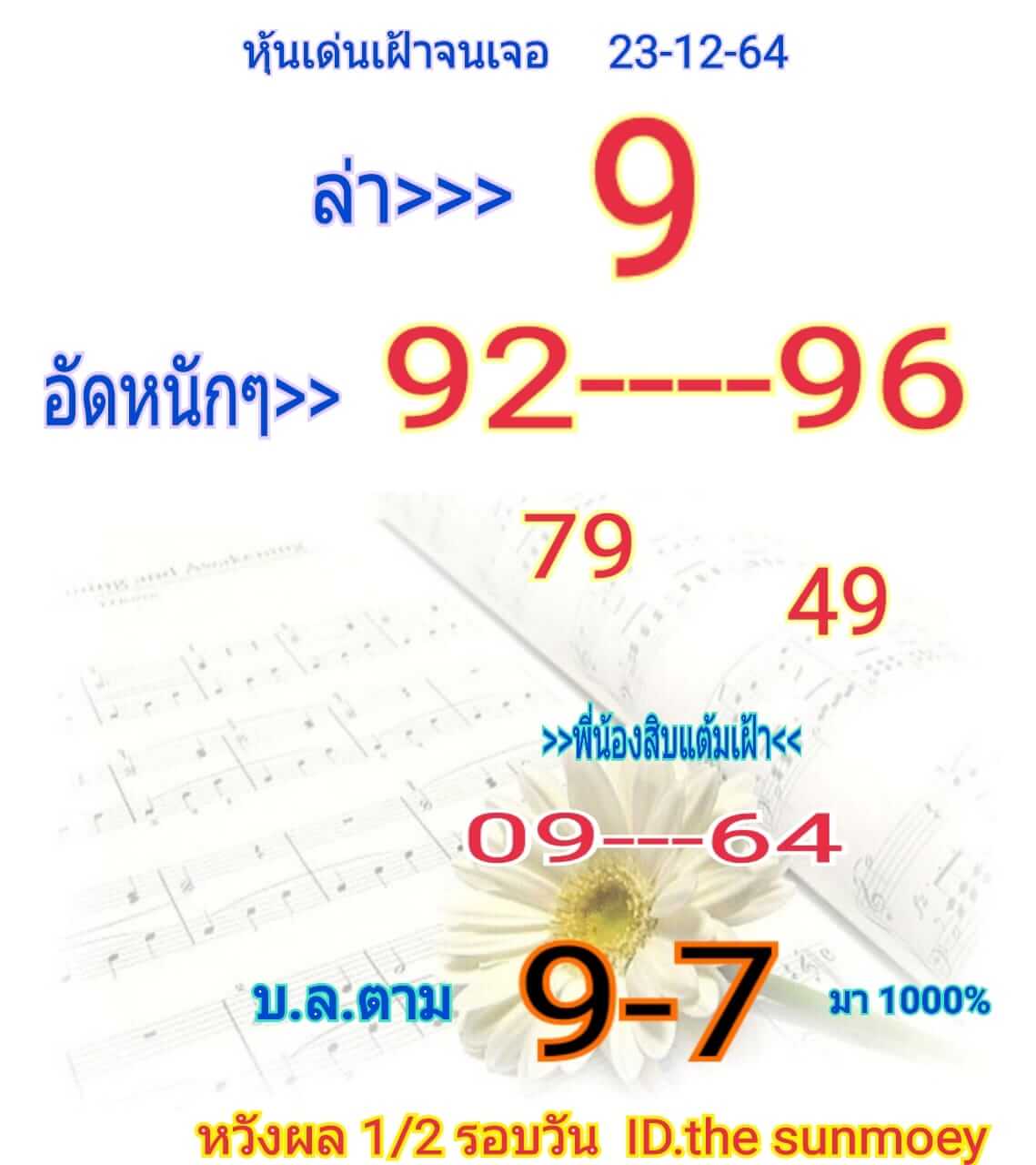 หวยหุ้น 23/12/64 ชุดที่ 9