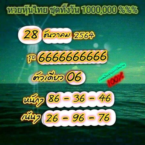 หวยหุ้น 28/12/64 ชุดที่ 9