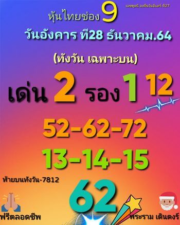 หวยหุ้น 28/12/64 ชุดที่ 5