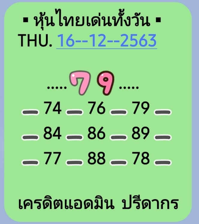 หวยหุ้น 16/12/64 ชุดที่ 6