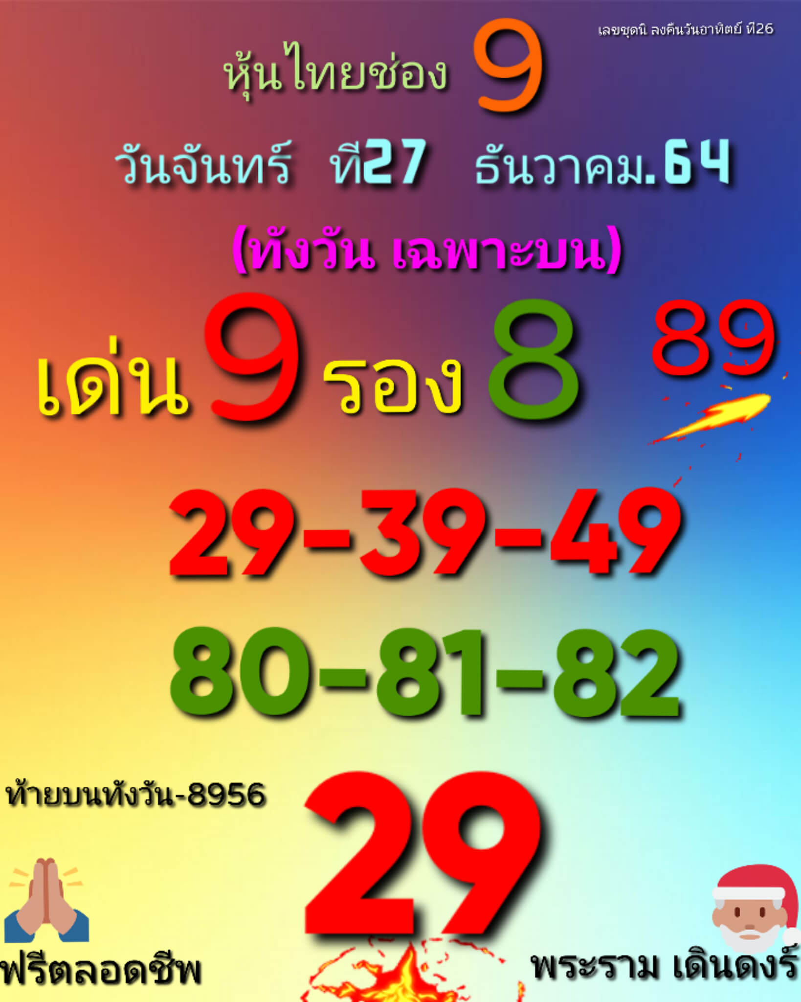 หวยหุ้น 27/12/64 ชุดที่ 7