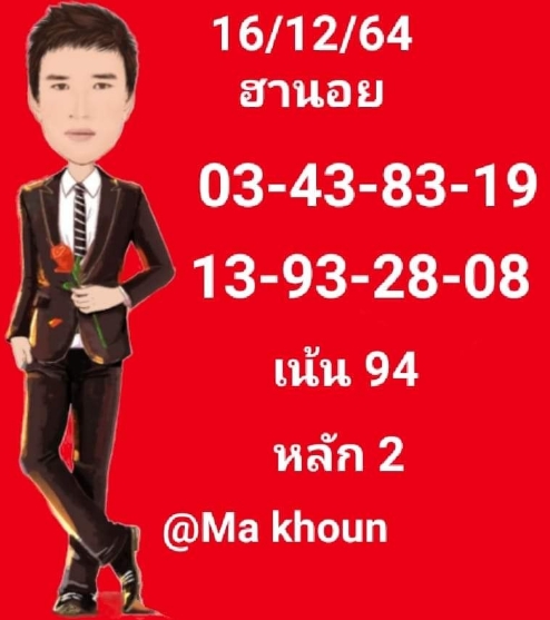 หวยฮานอย 16/12/64 ชุดที่ 10