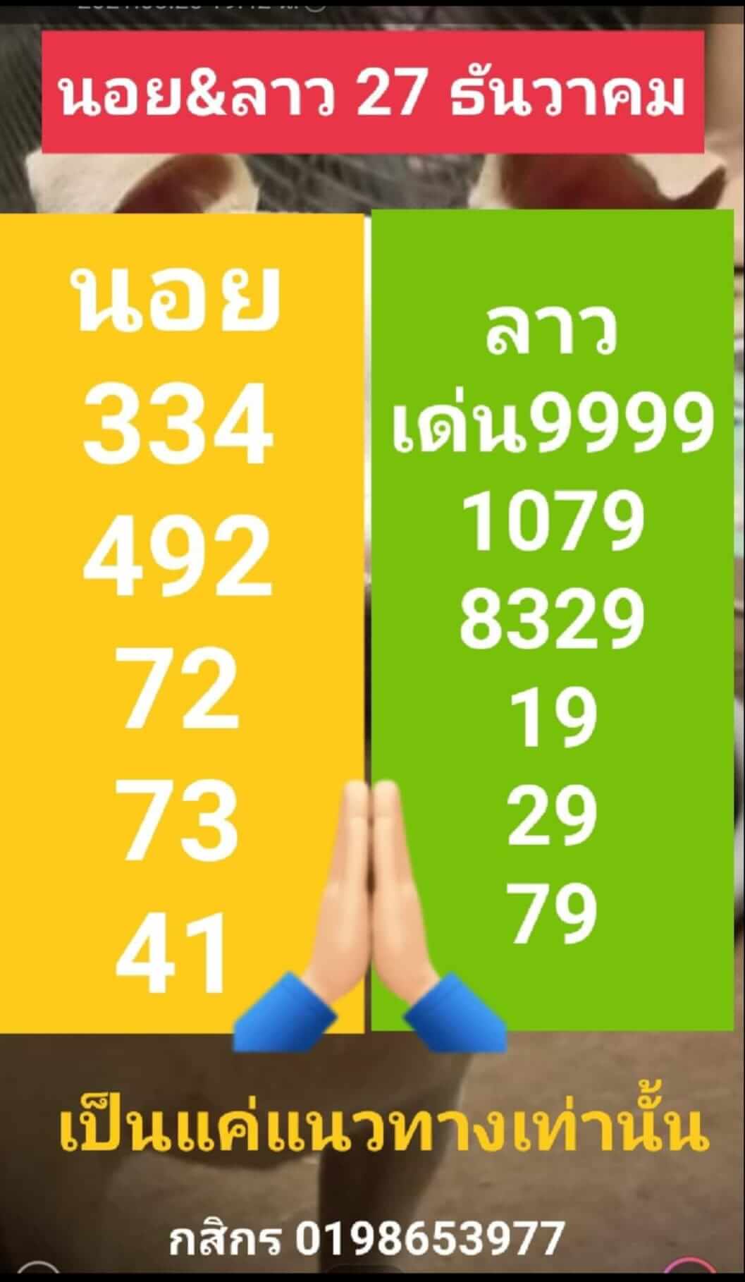 หวยฮานอย 27/12/64 ชุดที่ 3