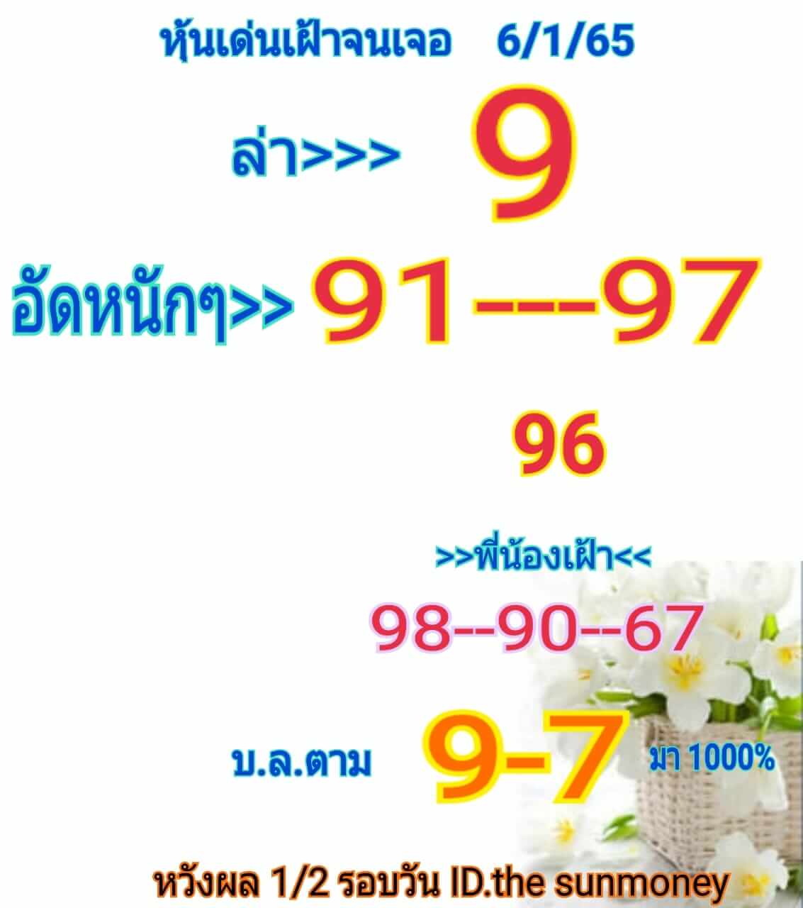 หวยหุ้น 6/1/65 ชุดที่ 9