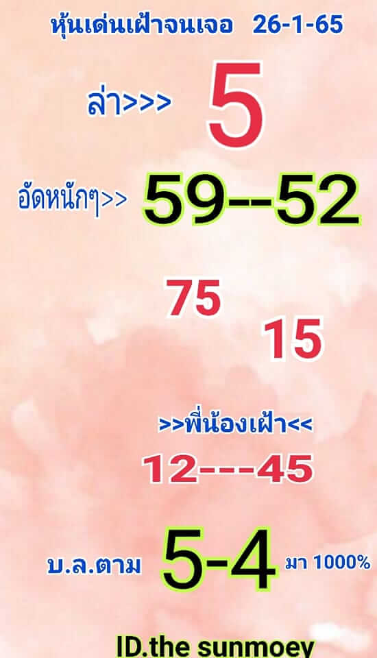 หวยหุ้น 26/1/65 ชุดที่ 9