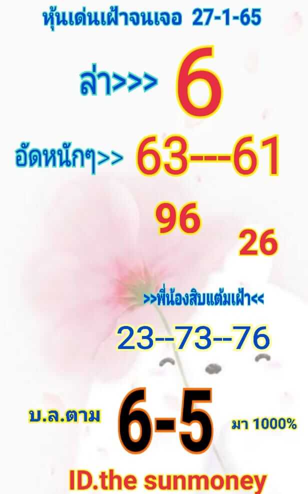 หวยหุ้น 27/1/65 ชุดที่ 9