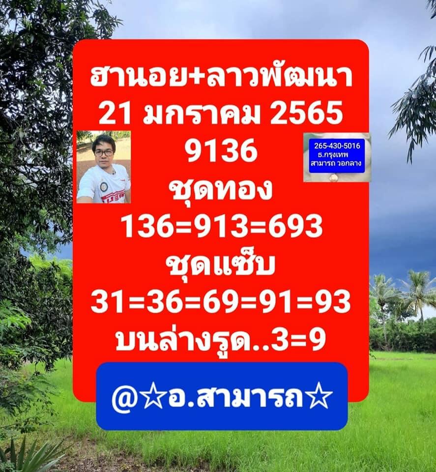 หวยฮานอย 21/1/65 ชุดที่ 8