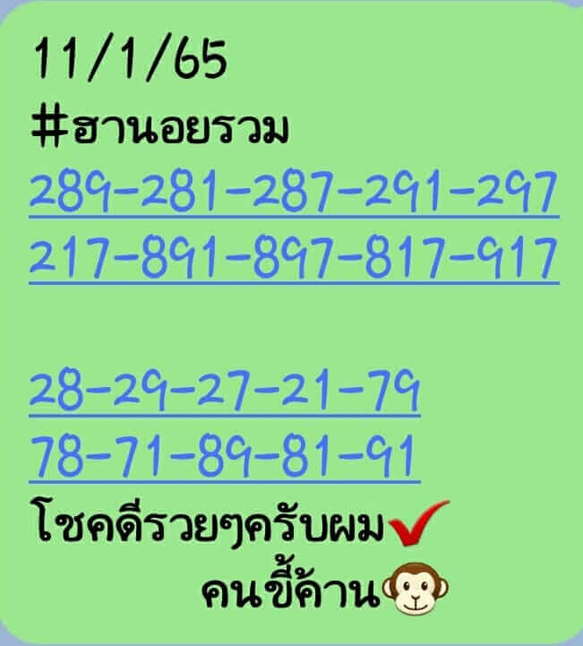 หวยฮานอย 11/1/65 ชุดที่ 5