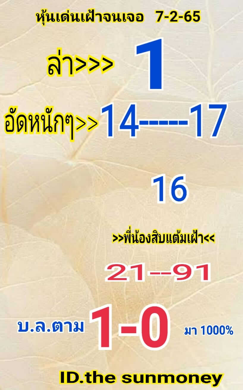 หวยหุ้น 7/2/65 ชุดที่ 1