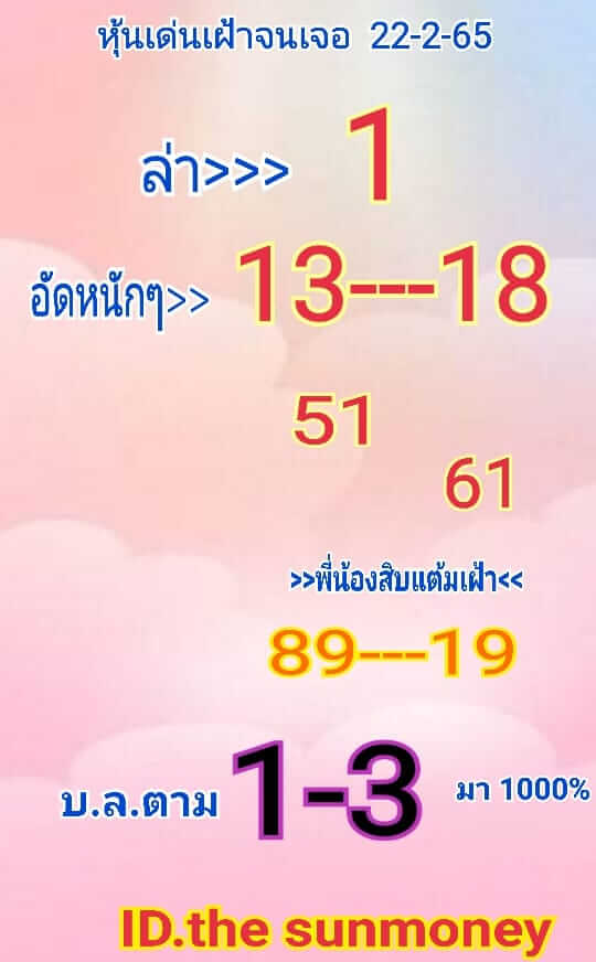 หวยหุ้น 22/2/65 ชุดที่ 6