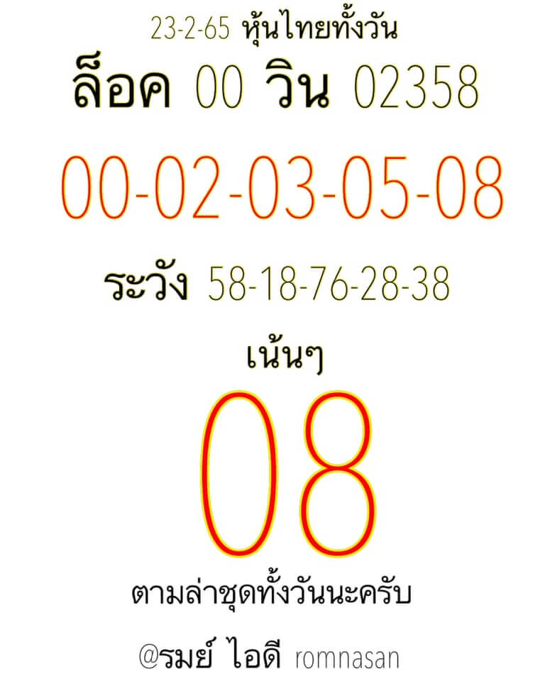 หวยหุ้น 23/2/65 ชุดที่ 4