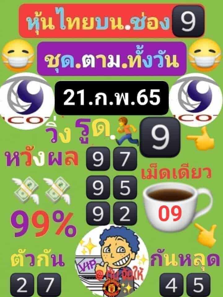 หวยหุ้น 21/2/65 ชุดที่ 2