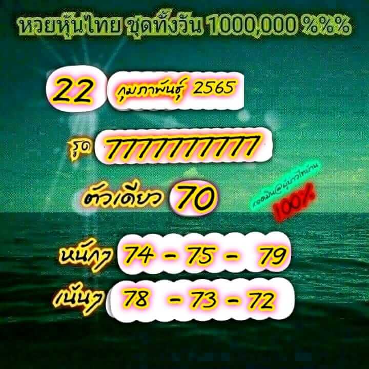 หวยหุ้น 22/2/65 ชุดที่ 3