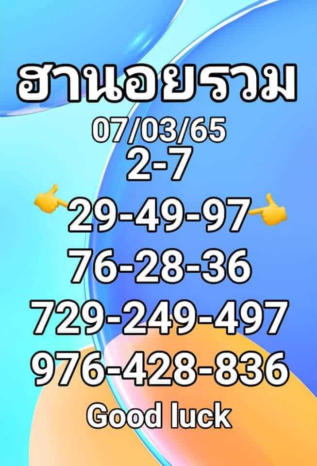 หวยฮานอย 7/3/65 ชุดที่ 8