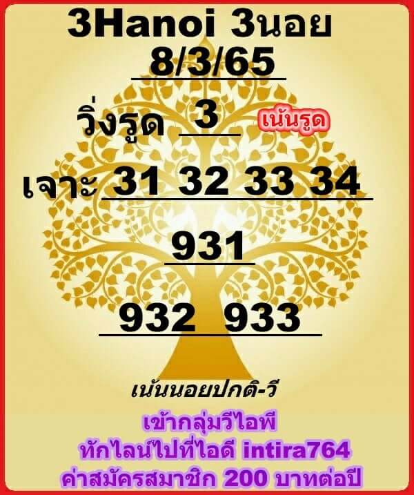 หวยฮานอย 8/3/65 ชุดที่ 5