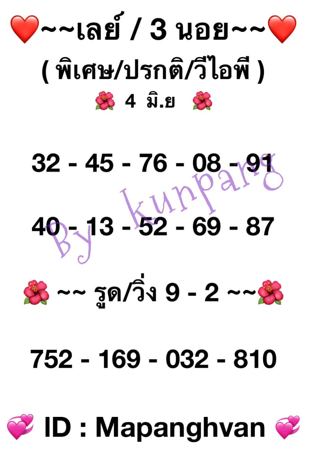 หวยมาเลย์ 4/6/65 ชุดที่ 6